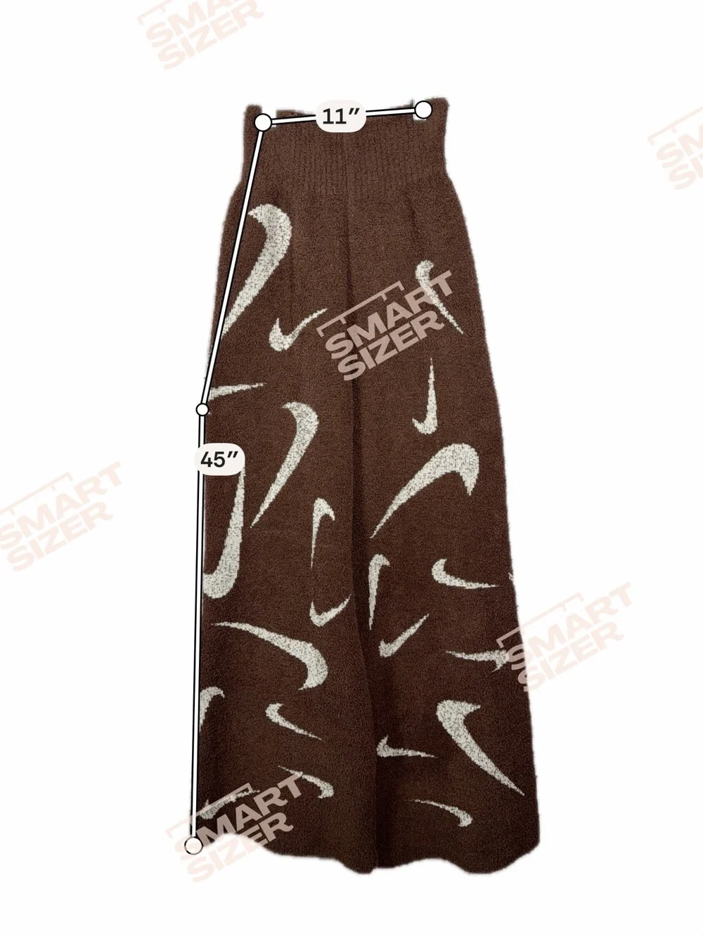 Nike Phoenix Cozy Bouclé Swoosh Wide Leg Pants Orewood Brown XS FD4288-227